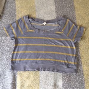 yellow striped crop top